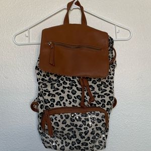 leopard print backpack
